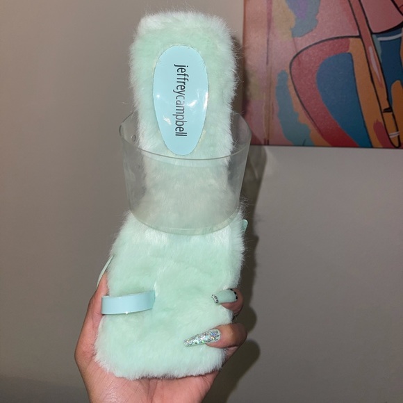 Brand New Jeffrey Campbell Fur Mule Heel Capiche-2 - Picture 2 of 3